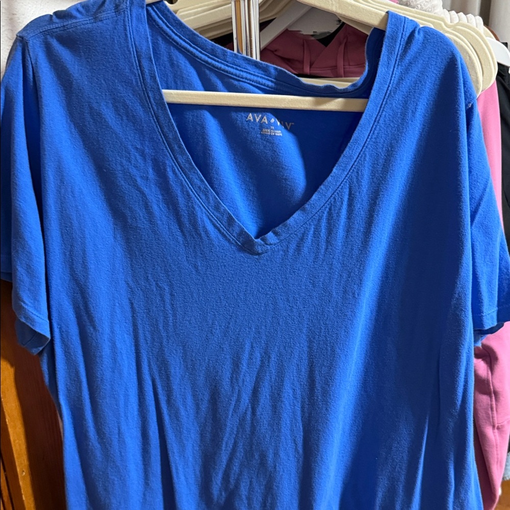 Ava & Viv Vibrant Blue V-Neck Tee